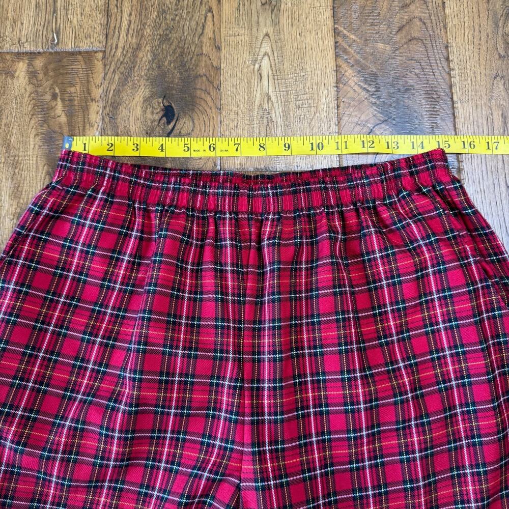 Alfred Dunner Pants Women 14 Red Plaid Pull On High Rise Tapered Elastic Waist - Picture 3 of 6